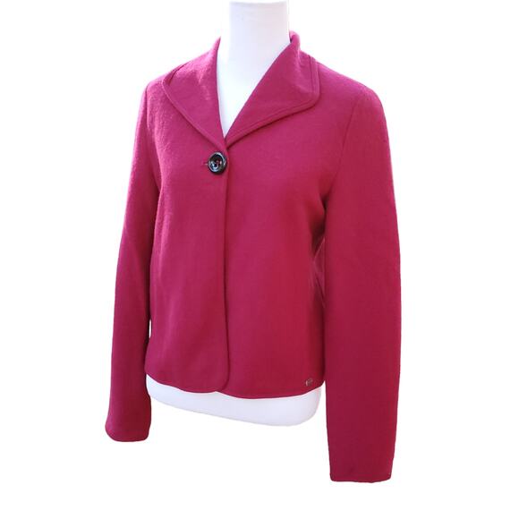 Geiger Tyrol Austria Magenta Pink Boiled Wool Jacket Sz EU 36 US Small - Picture 6 of 16